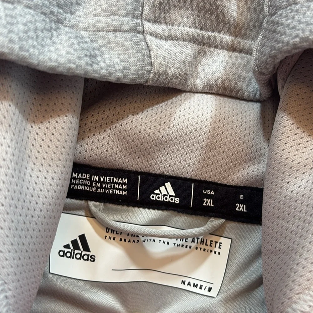 Adidas Red Orange Bowl Grey Full Zip Hoodie sz 2XL